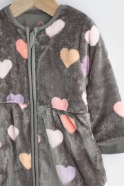 Grey Hearts 2.5 Tog Fleece Supersoft Baby Sleep Bag - Image 2 of 9