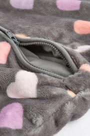 Grey Hearts 2.5 Tog Fleece Supersoft Baby Sleep Bag - Image 7 of 9