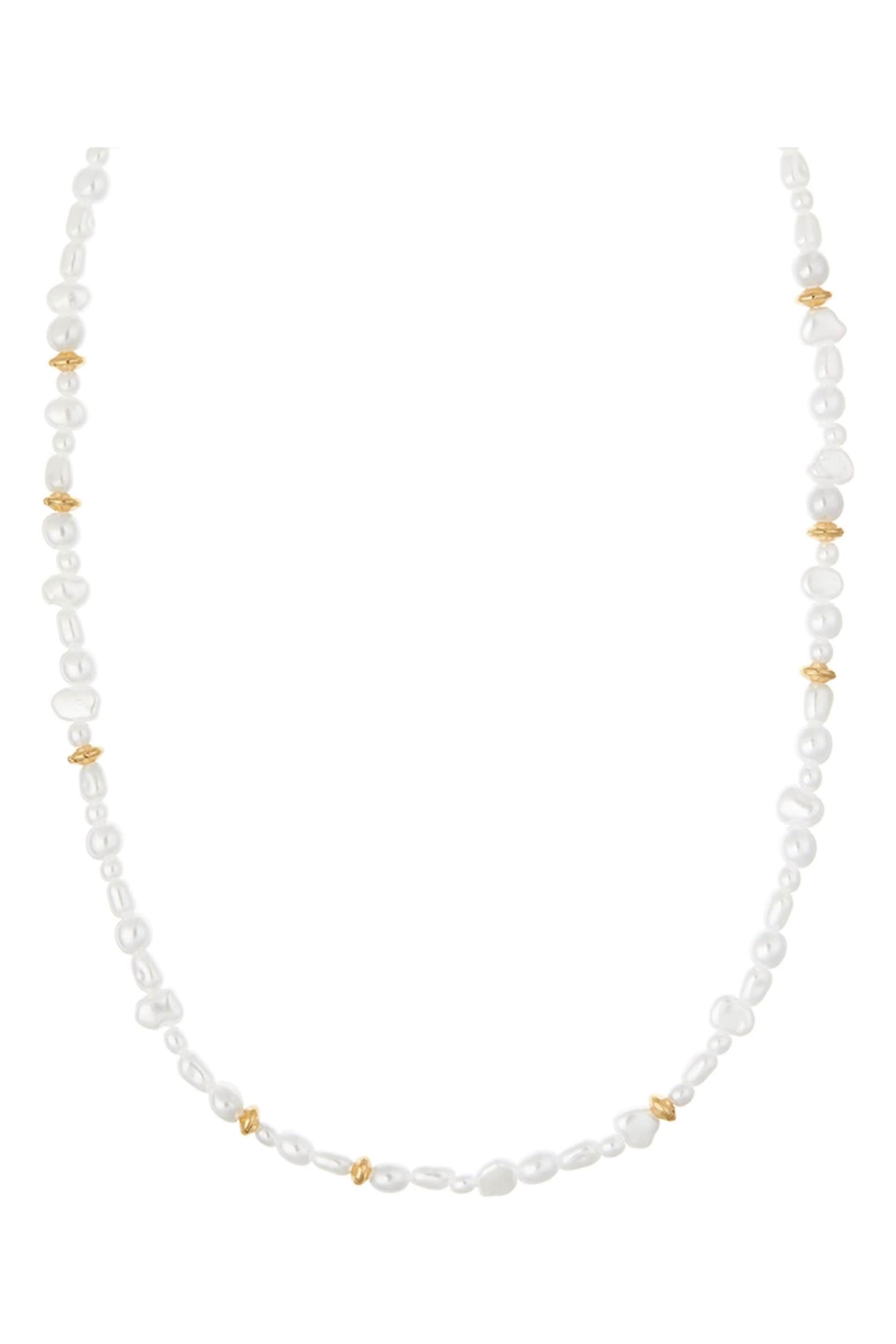 Orelia London Gold Plated Mixed Pearl & Bead Necklace - Image 2 of 3