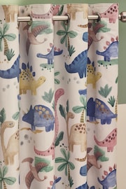 Natural Watercolour Dino Eyelet Blackout Curtains - Image 4 of 5