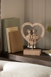 Brown Me and Moo Hamish The Highland Cow Heart Ornament - Image 1 of 4