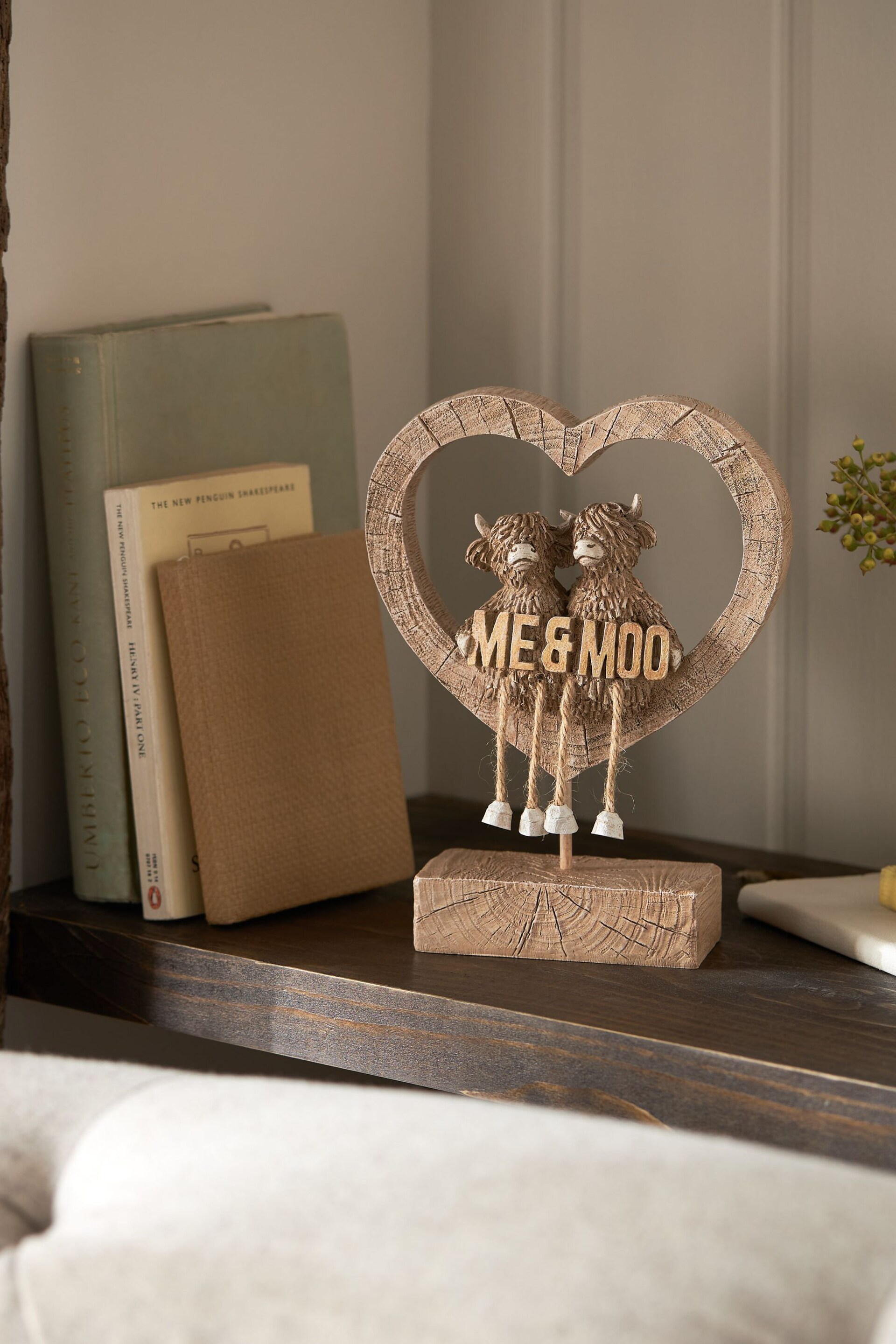 Brown Me and Moo Hamish The Highland Cow Heart Ornament - Image 1 of 4