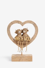 Brown Me and Moo Hamish The Highland Cow Heart Ornament - Image 2 of 4