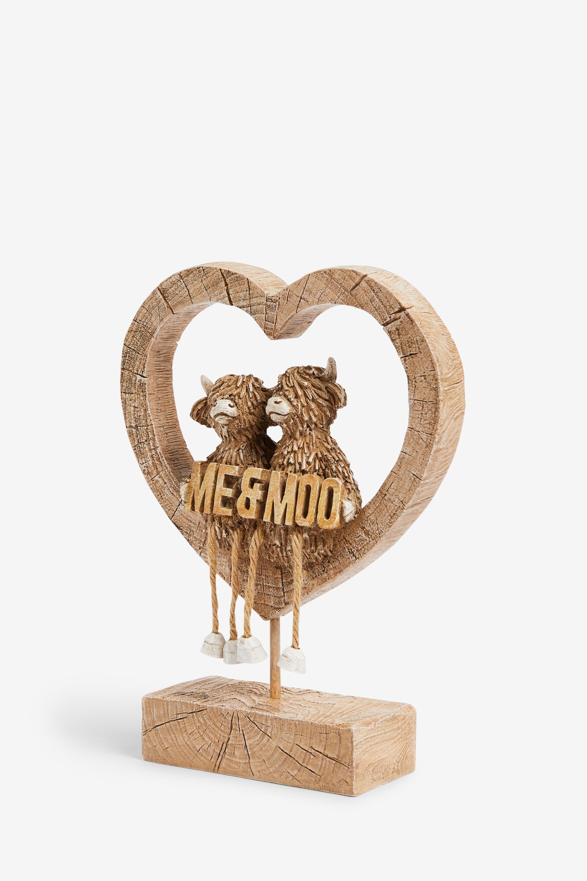 Brown Me and Moo Hamish The Highland Cow Heart Ornament - Image 3 of 4