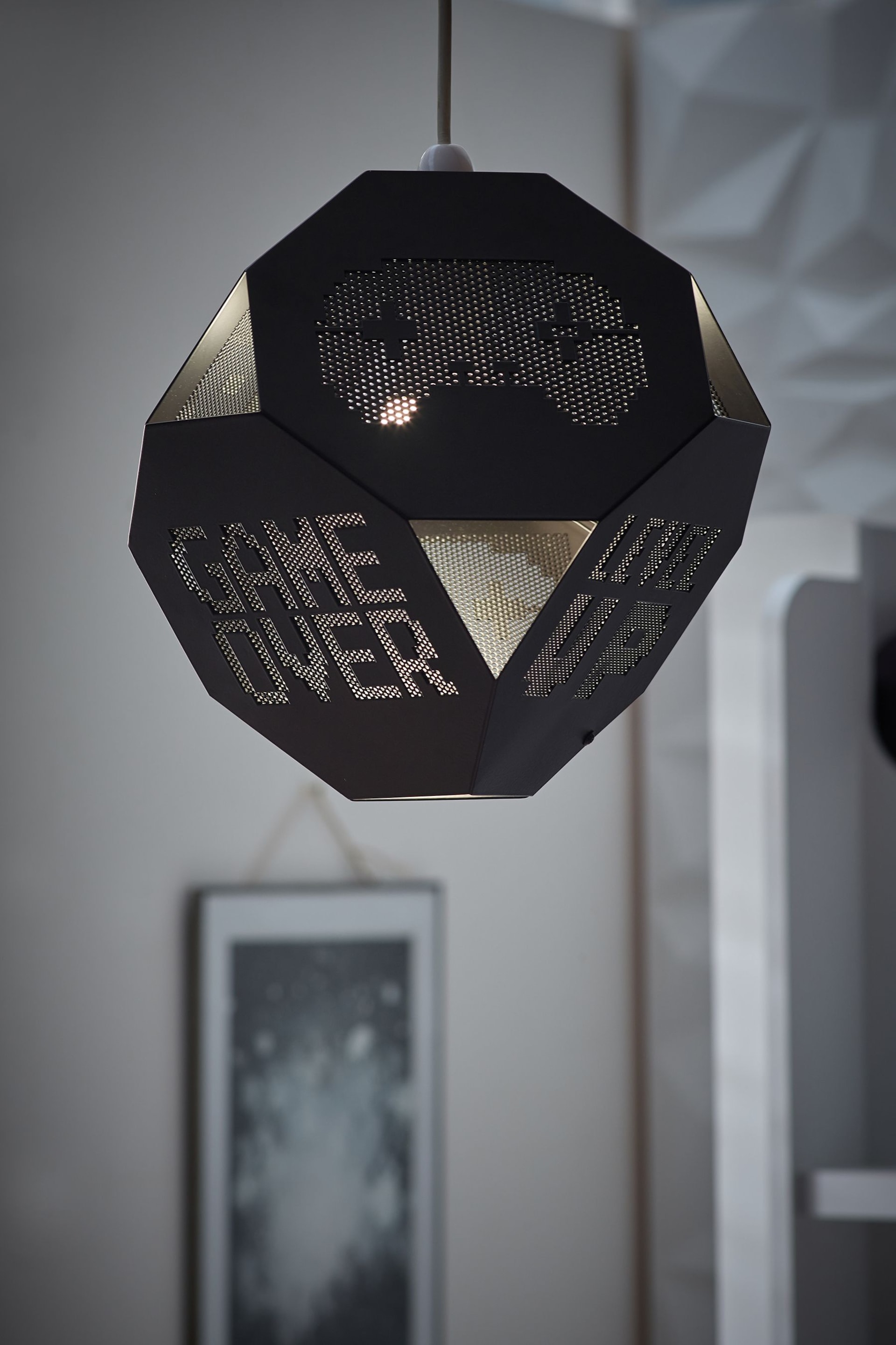 Black Pixel Gamer Easy Fit Lamp Shade - Image 1 of 6