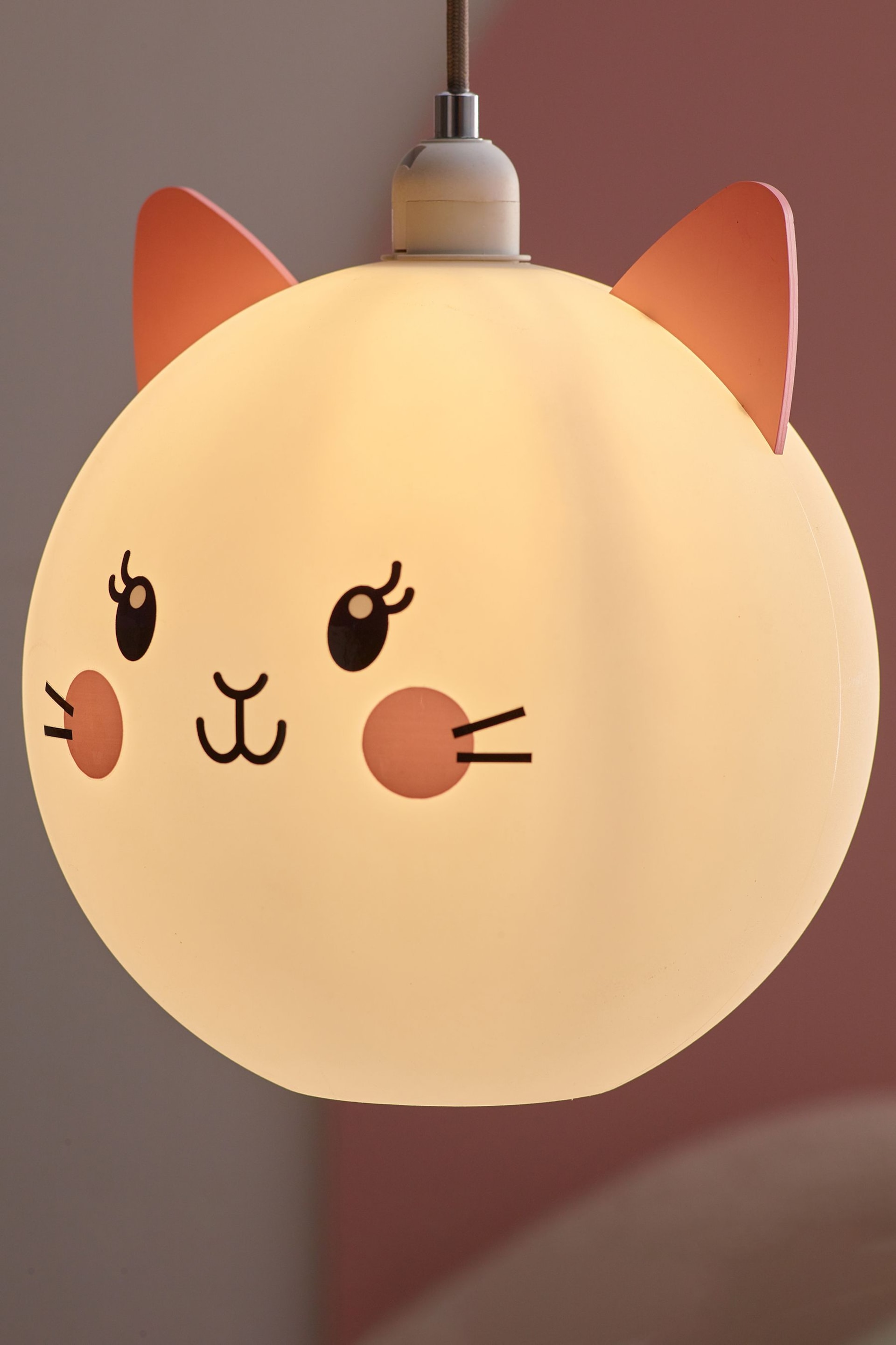 White Kawaii Cat Easy Fit  Pendant Light Shade - Image 3 of 5