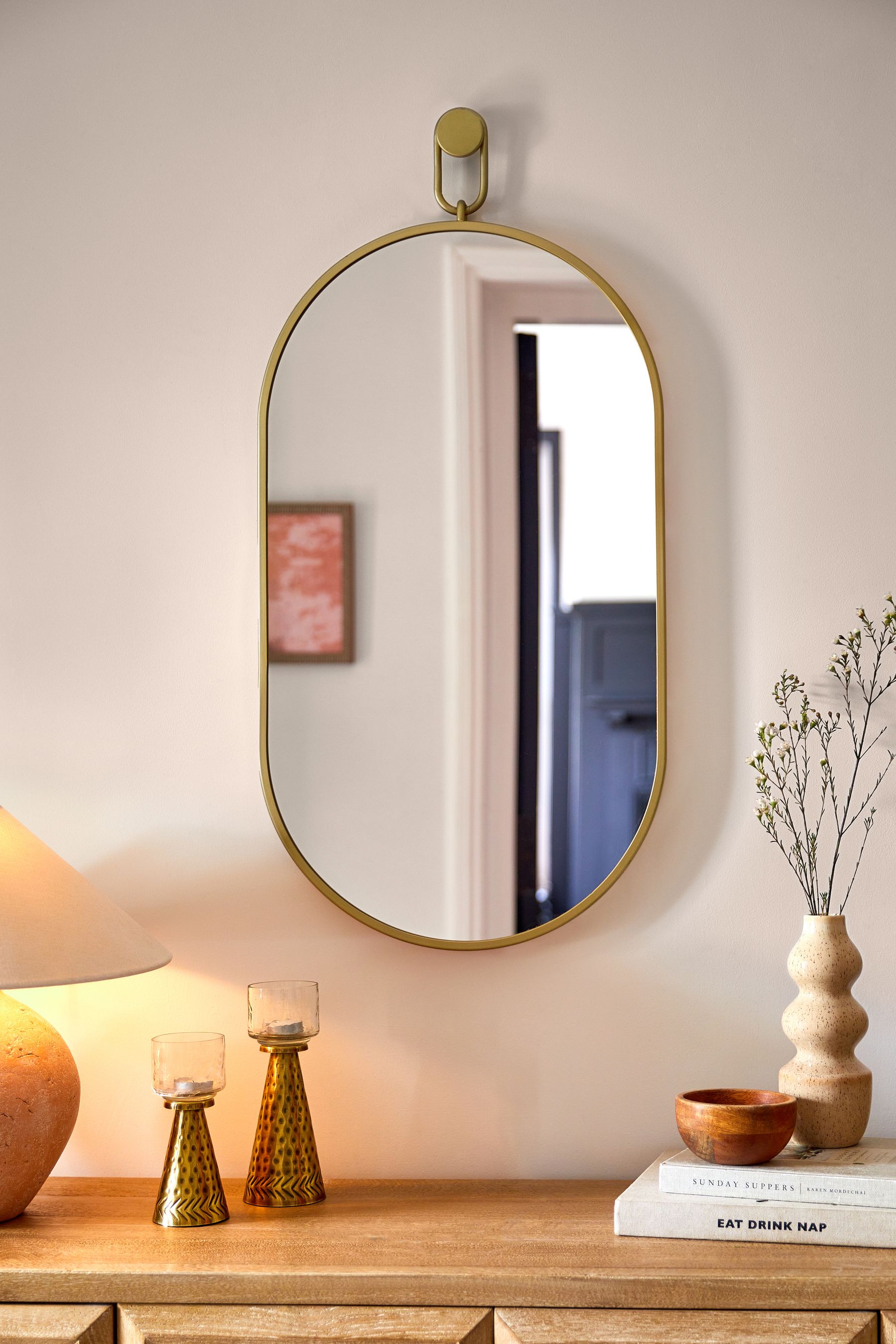Buy Gold Fob Detail Wall Mirror from Next Georgia