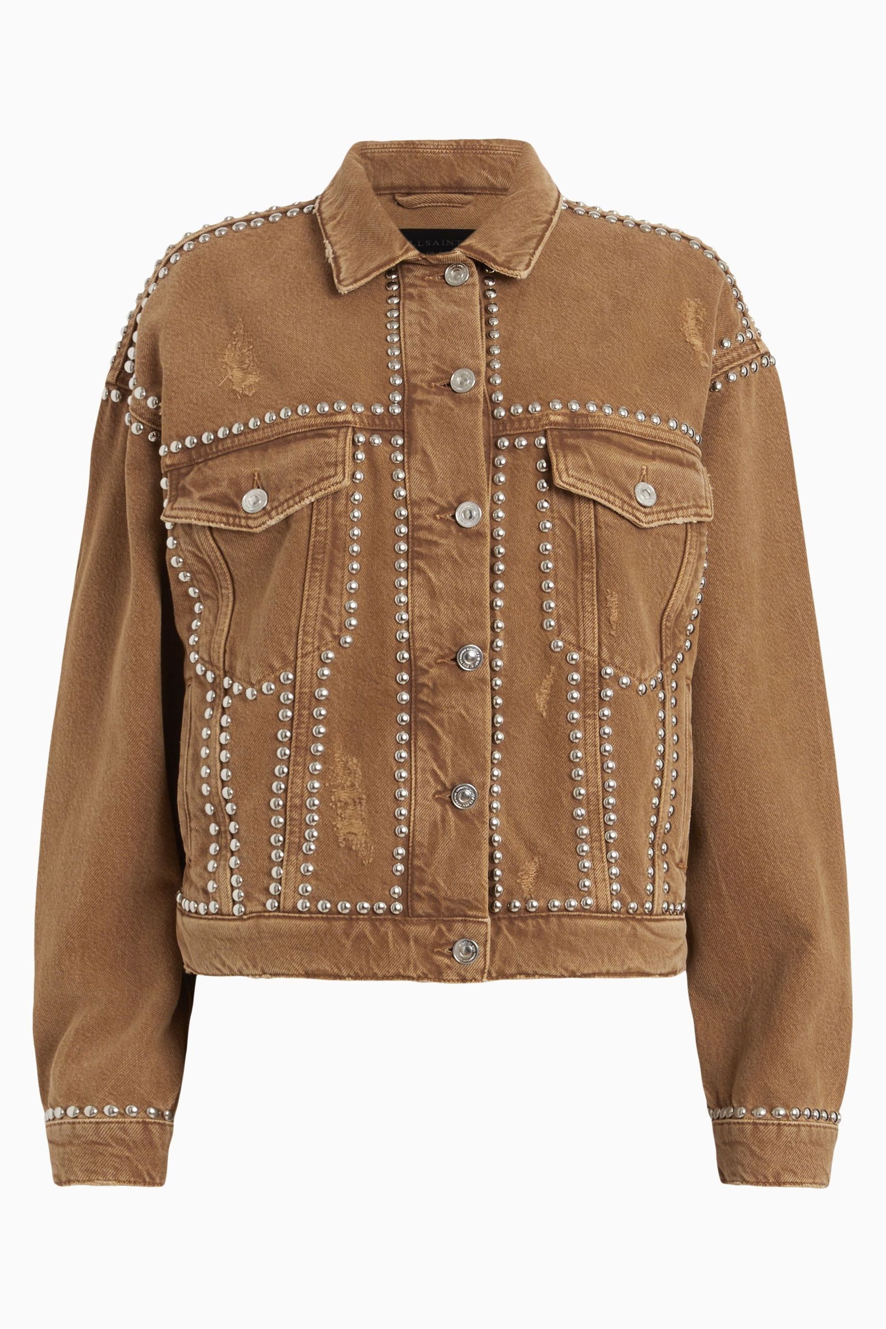 Buy AllSaints Brown Bella Studded Jacket from Next Luxembourg