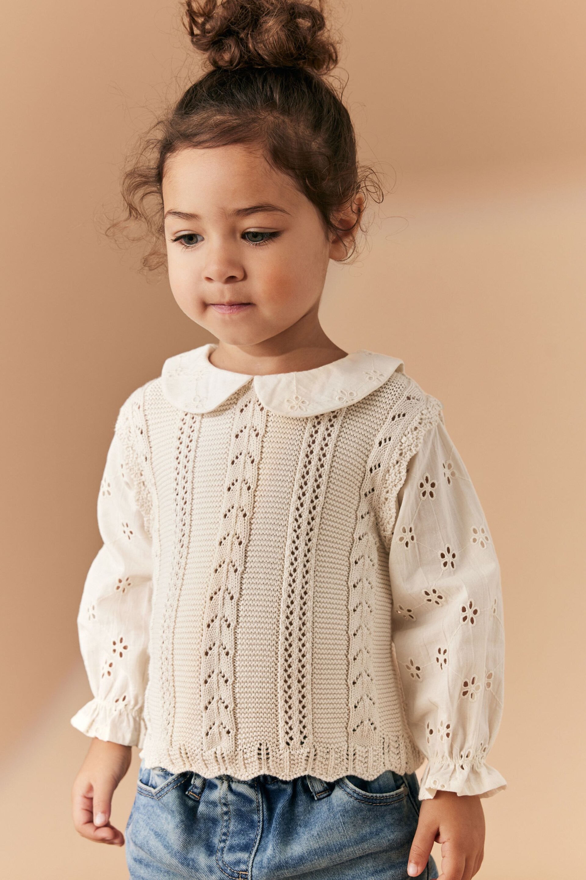 Ecru Marl Collar Jumper (3mths-7yrs) - Image 5 of 8