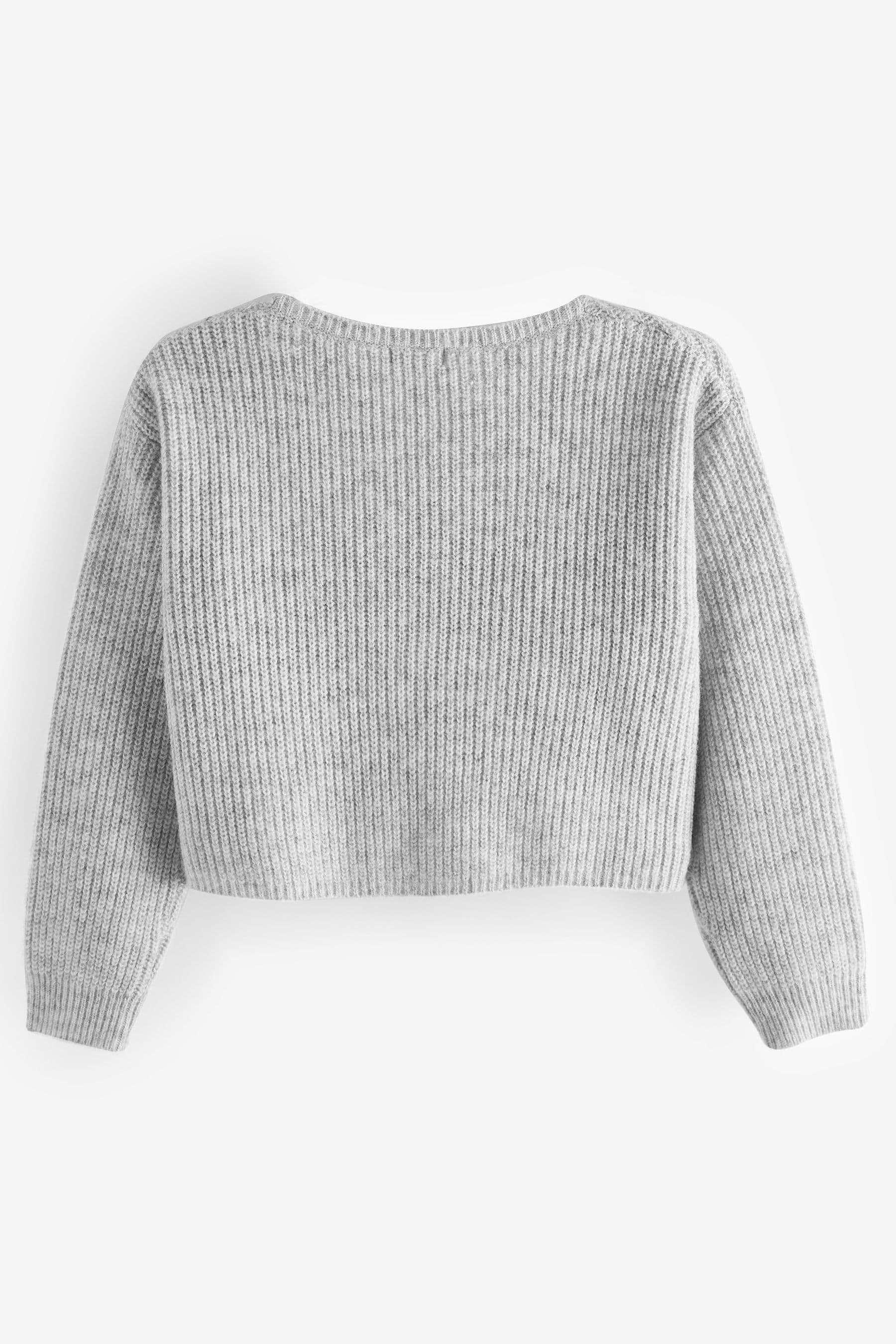 Buy Grey Knitted Twist Front Jumper 5 16yrs from Next Luxembourg