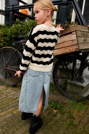 Monochrome Stripe Knitted Jumper (3-16yrs) - Image 3 of 5