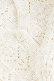 Ecru Cream Crochet V-Neck Cardigan (3-16yrs) - Image 6 of 6