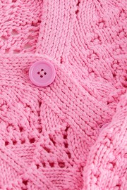Pink Crochet V-Neck Cardigan (3-16yrs) - Image 7 of 7