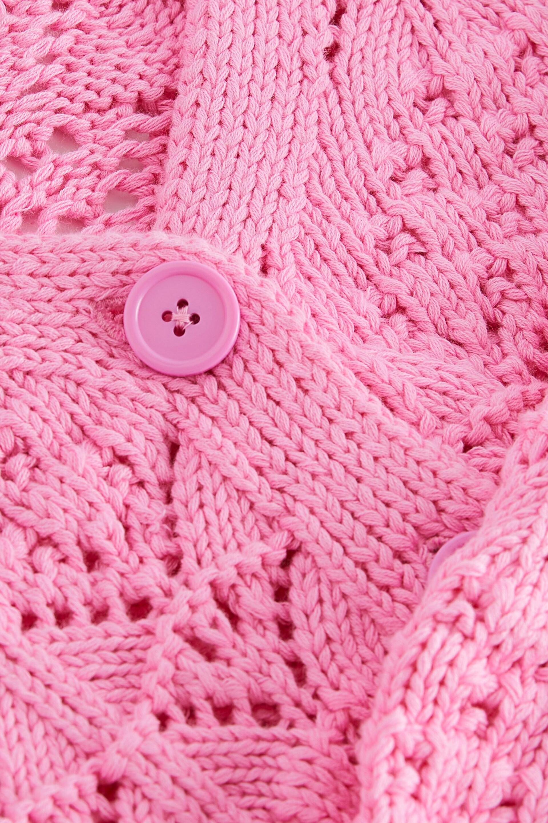 Pink Crochet V-Neck Cardigan (3-16yrs) - Image 7 of 7