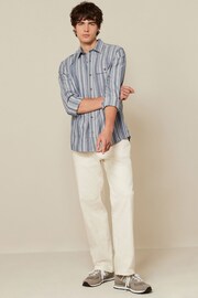 Blue Textured Stripe Long Sleeve Shirt - Image 2 of 8