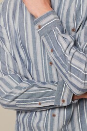Blue Textured Stripe Long Sleeve Shirt - Image 5 of 8
