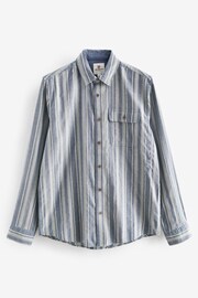 Blue Textured Stripe Long Sleeve Shirt - Image 6 of 8