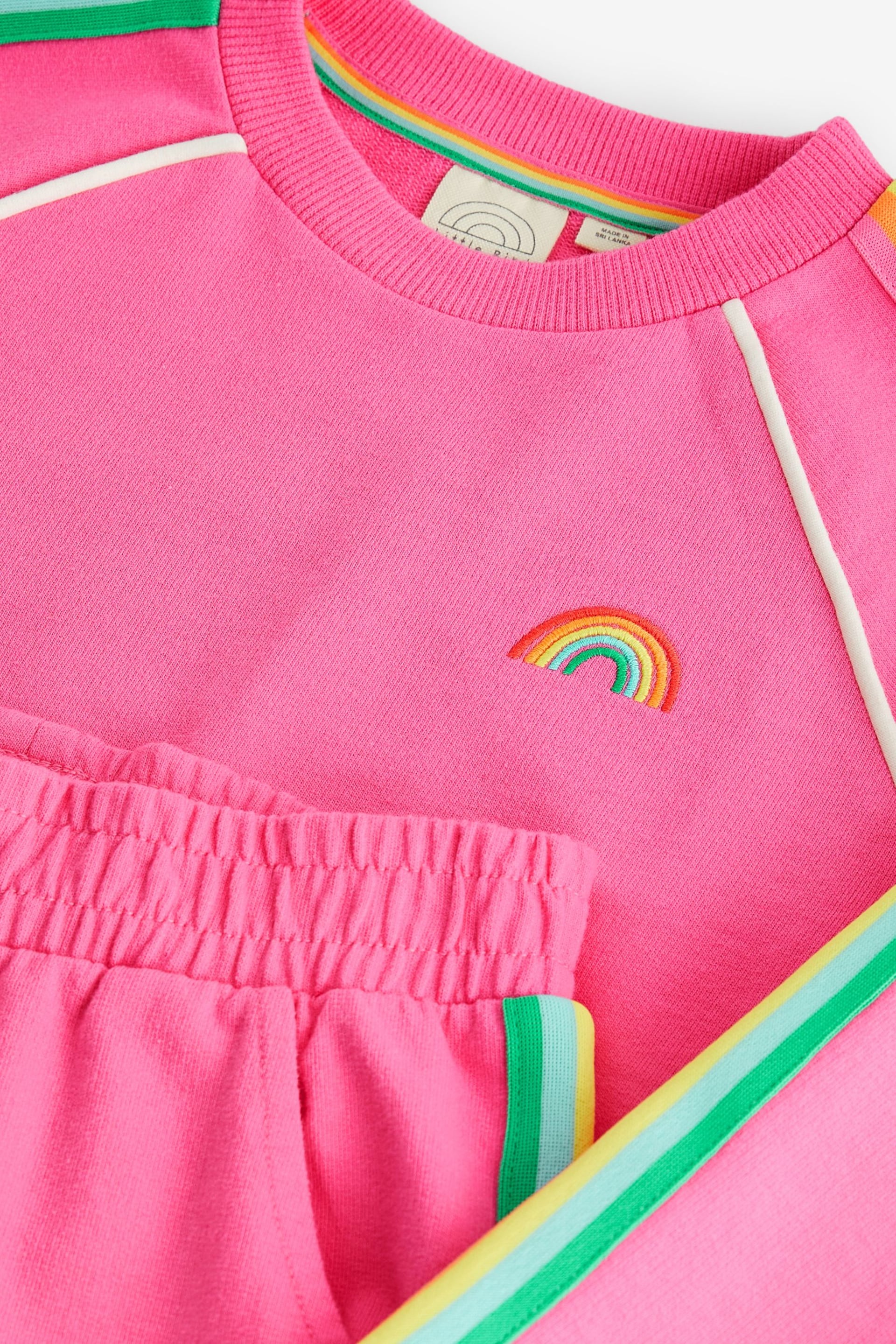 Little Bird by Jools Oliver Pink Rainbow Sweatshirt and Jogger Set - Image 12 of 12