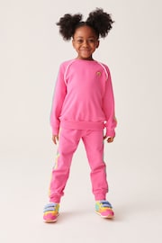 Little Bird by Jools Oliver Pink Rainbow Sweatshirt and Jogger Set - Image 2 of 12