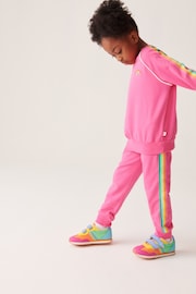 Little Bird by Jools Oliver Pink Rainbow Sweatshirt and Jogger Set - Image 3 of 12