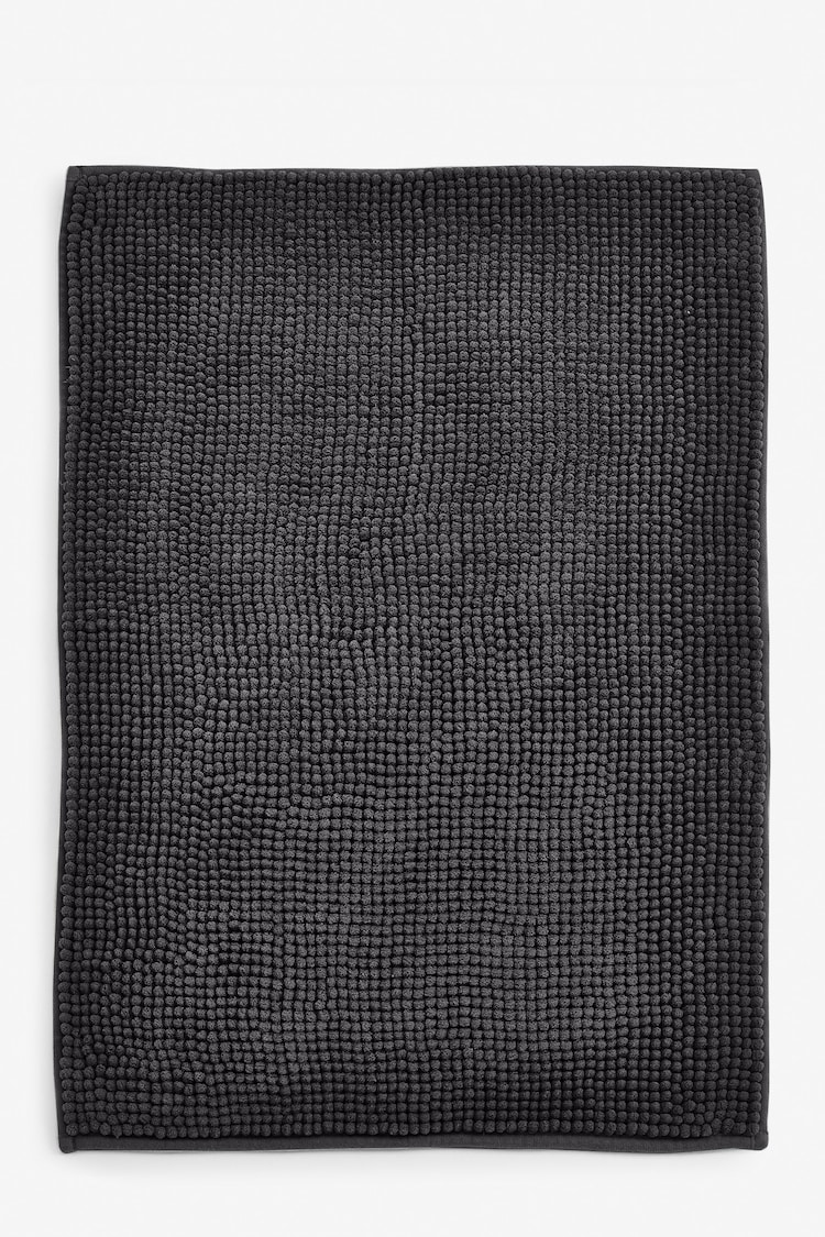 Dark Charcoal Grey Bobble X-Large Bath Mat - Image 2 of 5