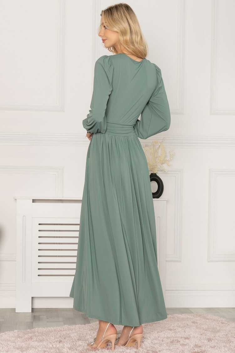 Jolie Moi Green Rashelle Jersey Long Sleeve Maxi Dress - Image 3 of 6