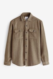 Brown Brushed Cotton Twin Pocket Shacket - Image 5 of 7