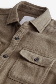 Brown Brushed Cotton Twin Pocket Shacket - Image 6 of 7