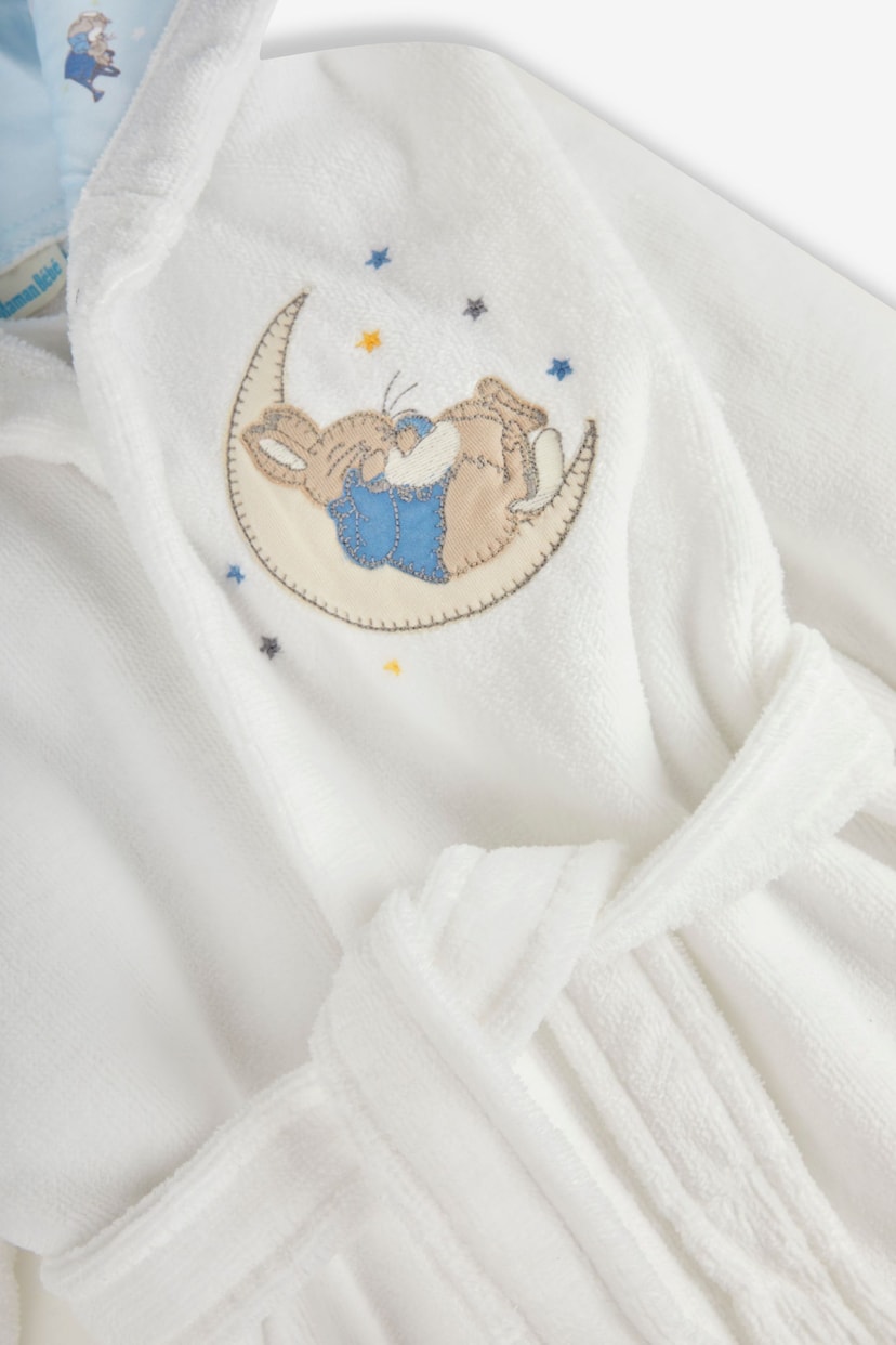 JoJo Maman Bébé White Peter Rabbit Cotton Dressing Gown - Image 5 of 5