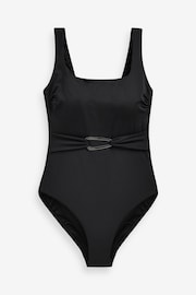 Black Hardware Trim Scoop Neck Swimsuit - Image 5 of 5