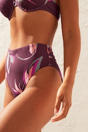 Purple Leaf High Waist Bikini Bottoms - Image 3 of 7
