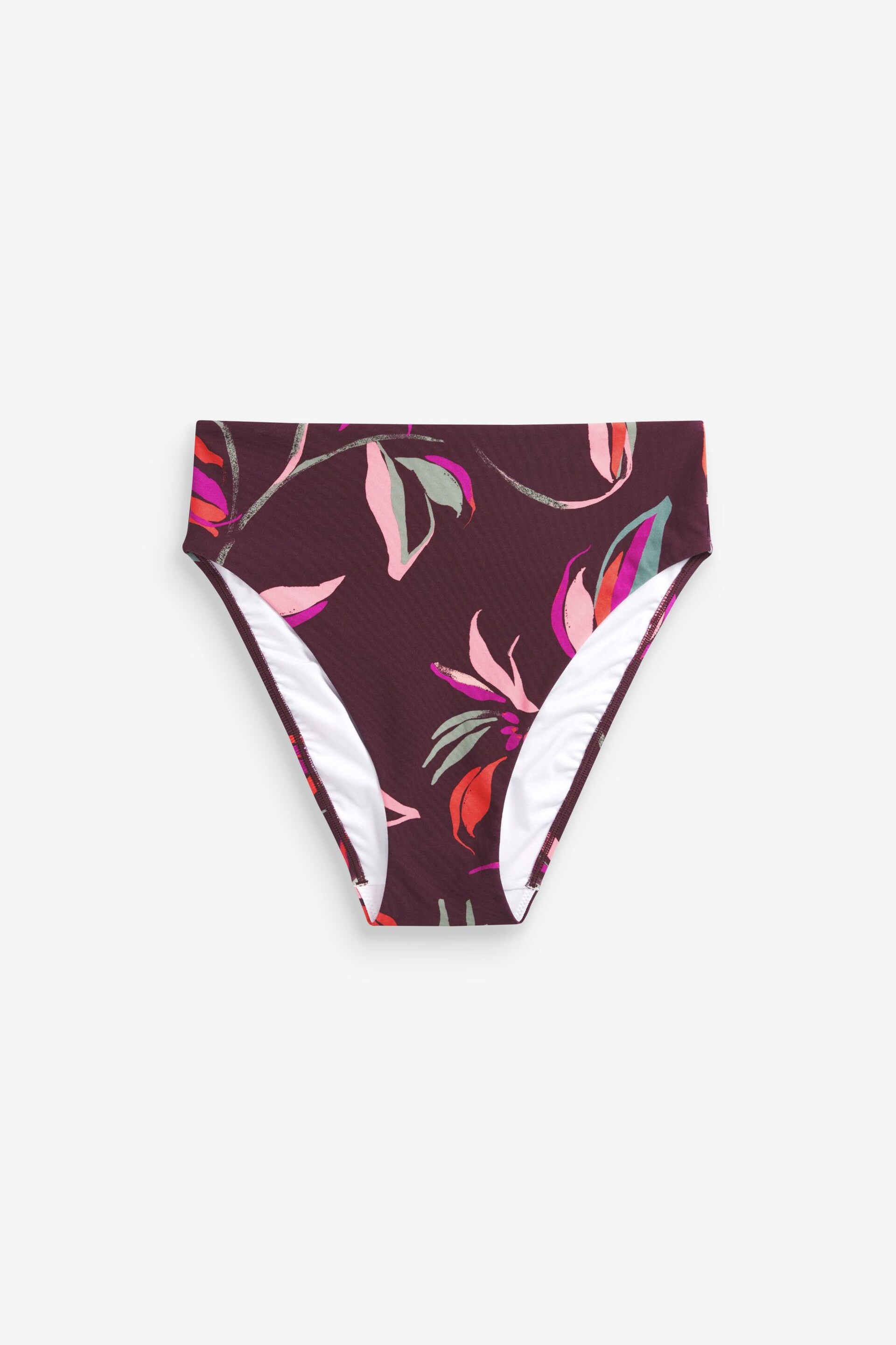 Purple Leaf High Waist Bikini Bottoms - Image 6 of 7