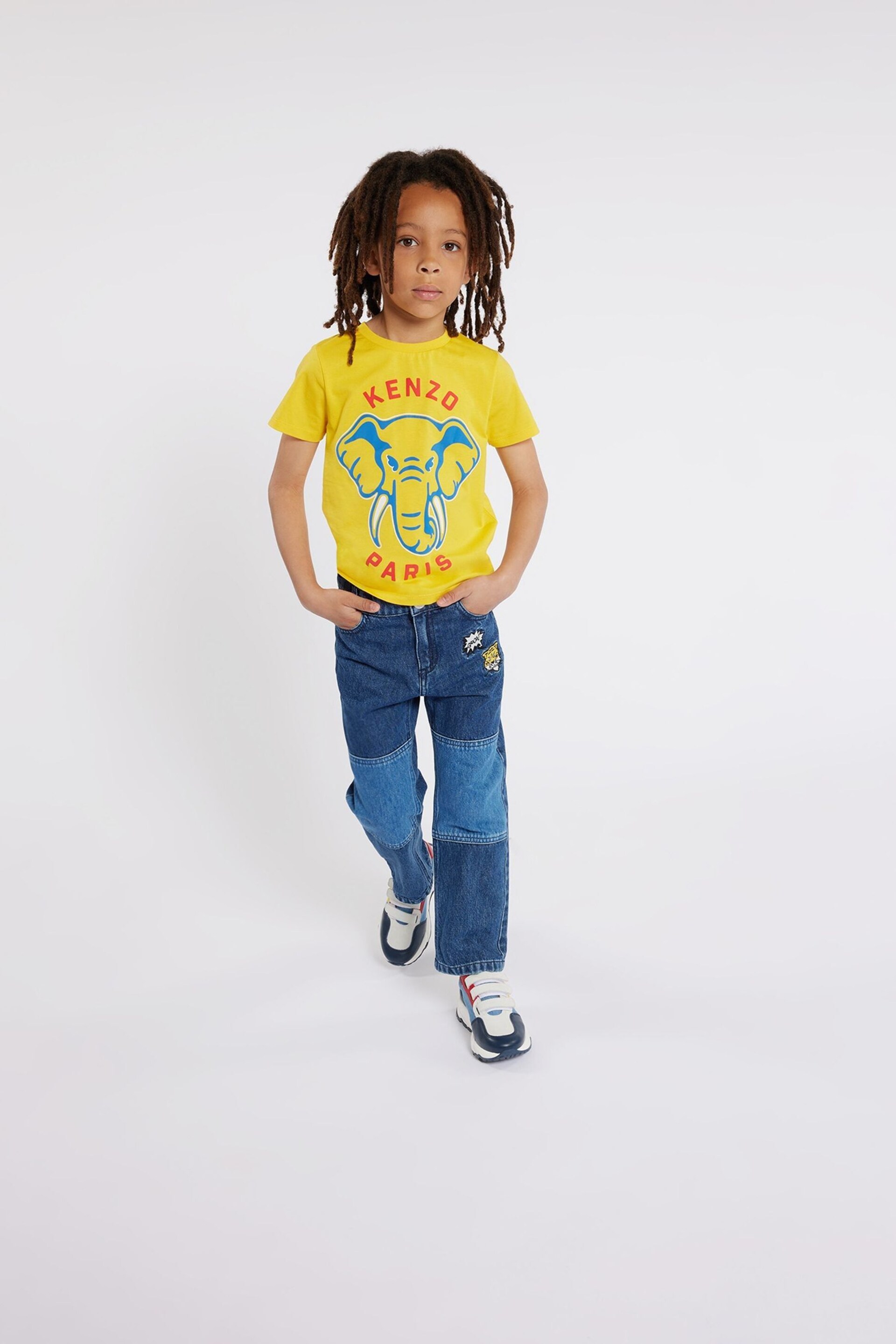 KENZO KIDS Yellow Elephant Logo T-Shirt - Image 1 of 4