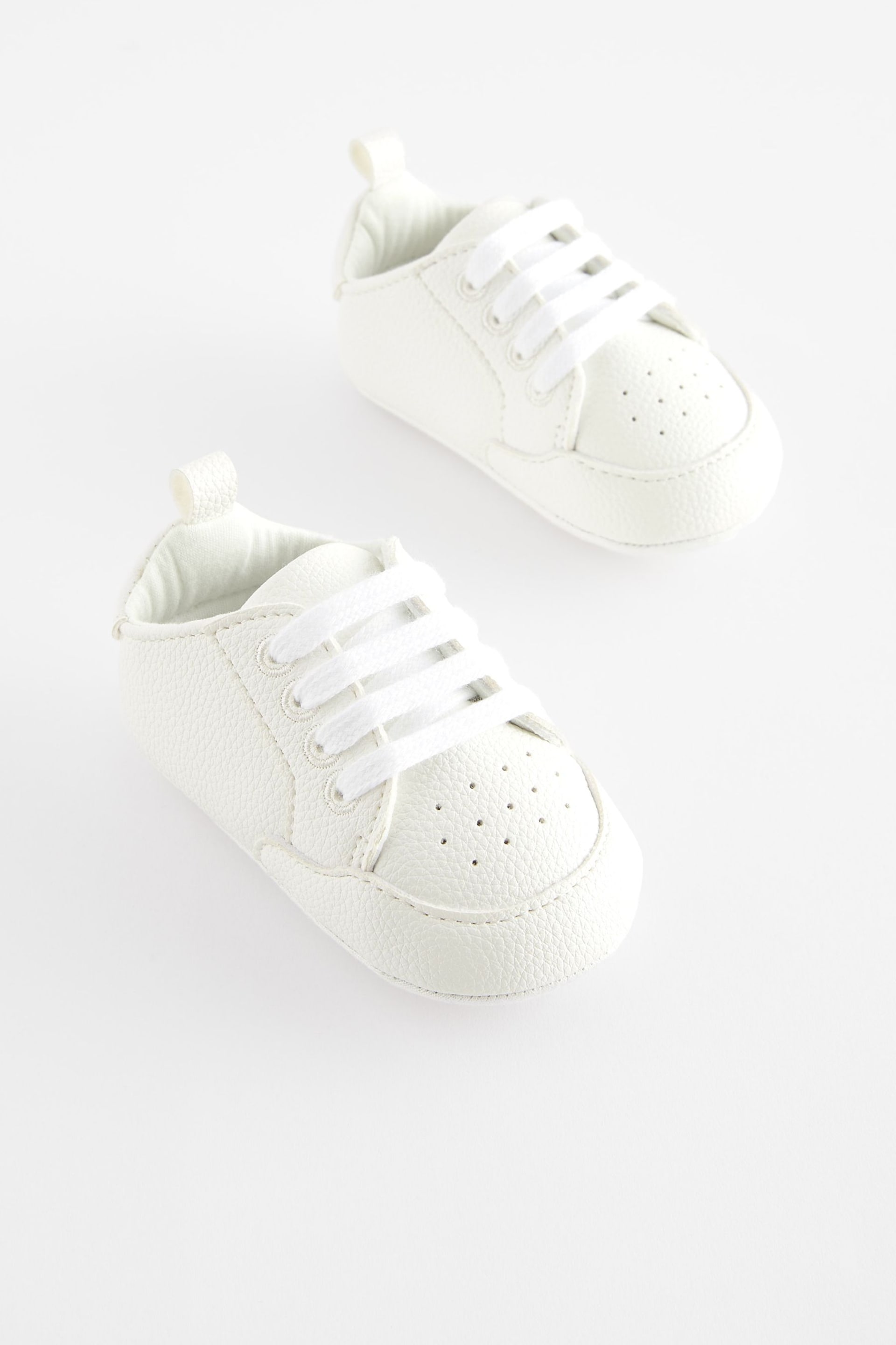 White Lace-Up Baby Trainers (0-24mths) - Image 5 of 7