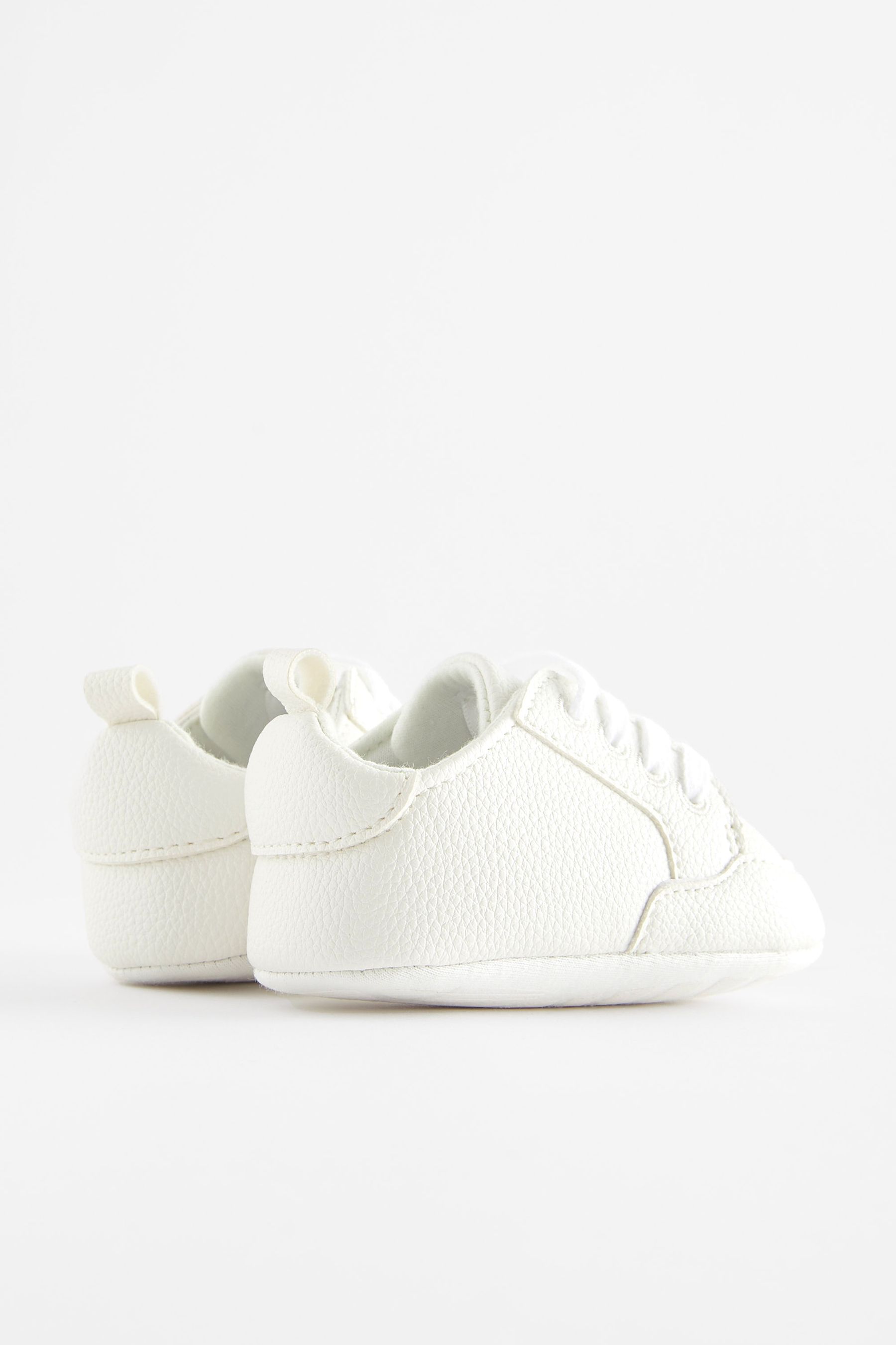 White Lace Up Baby Trainers 0 24mths