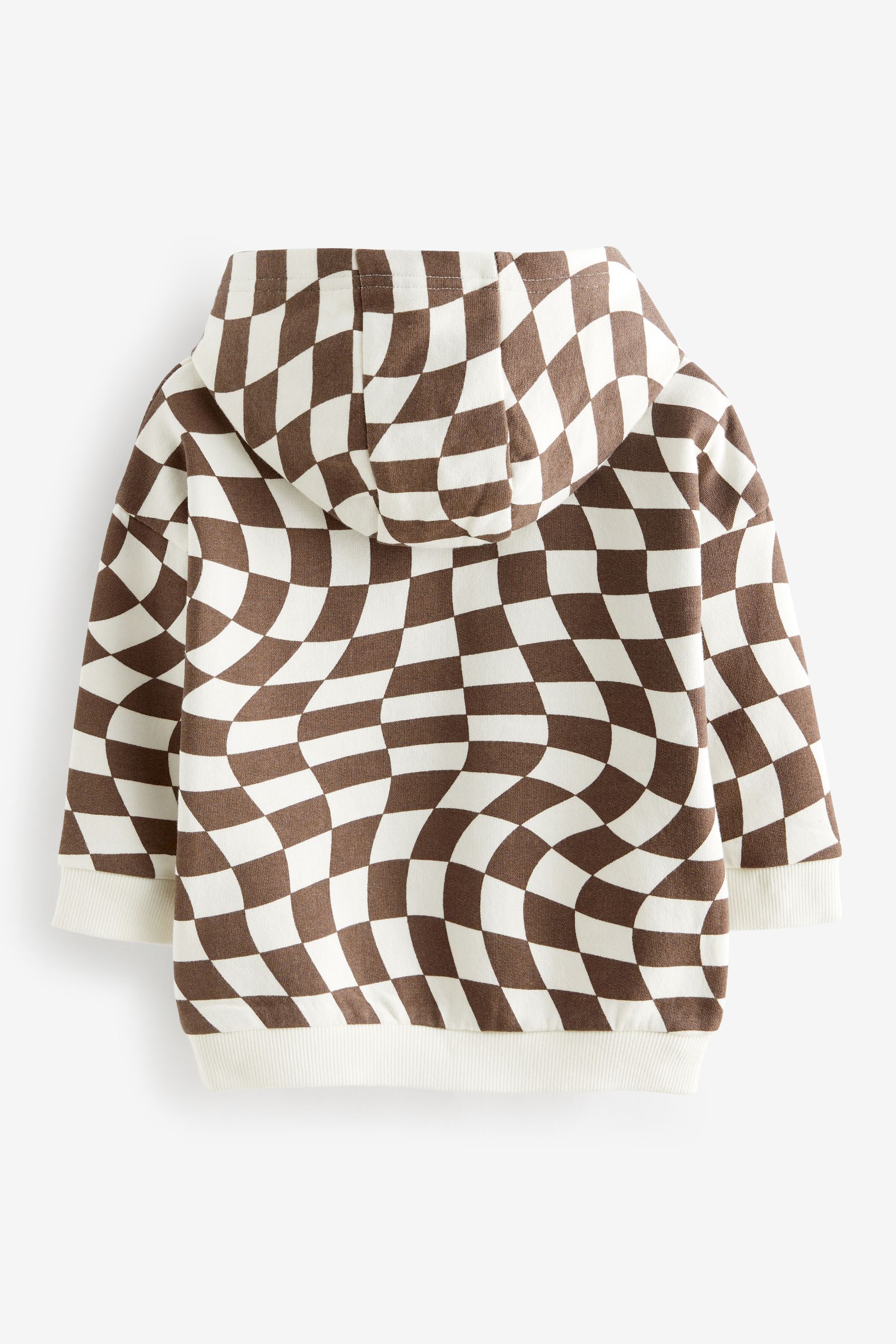 Buy Brown Cream Checkerboard Hoodie 3mths 7yrs from Next Luxembourg