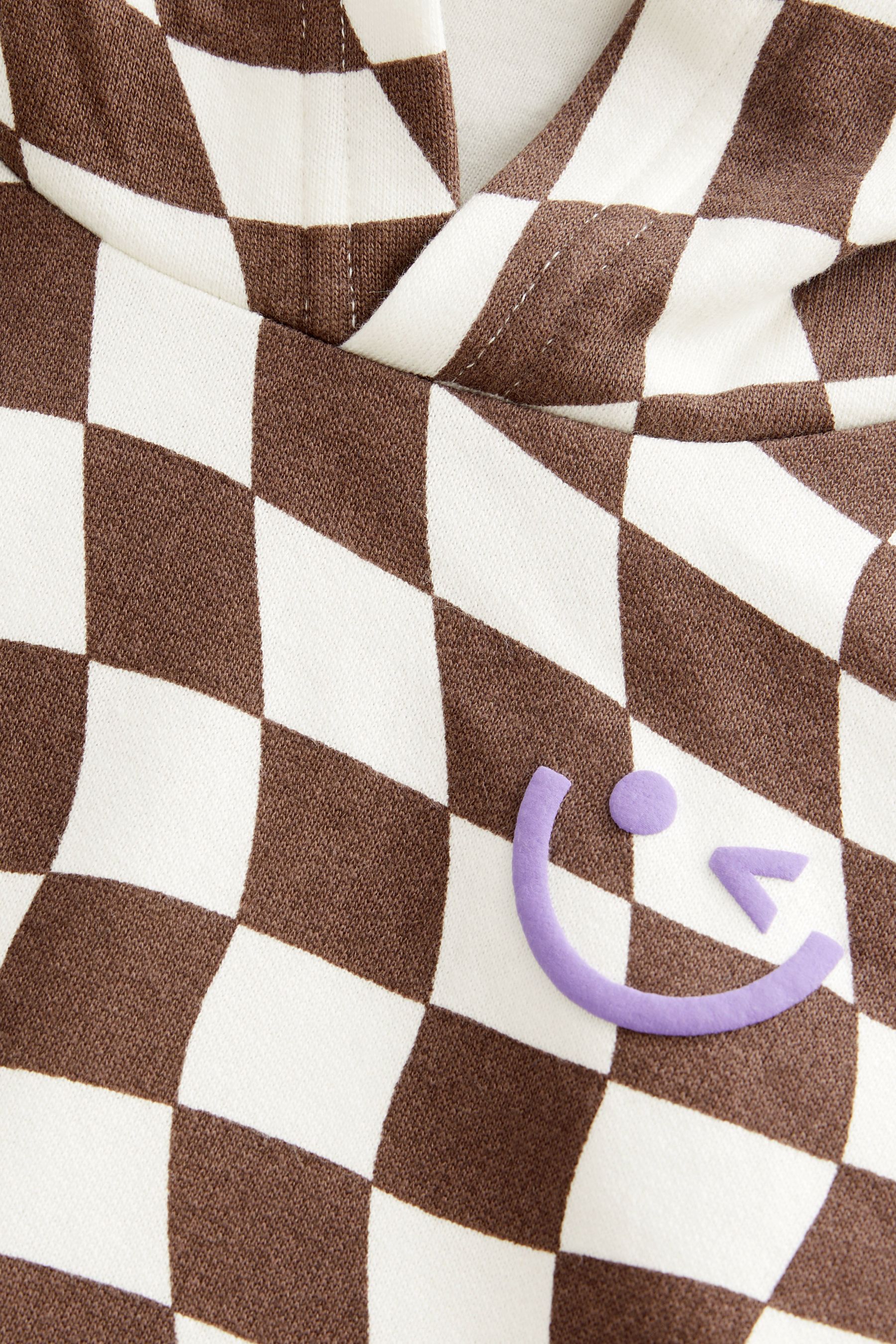 Checkerboard crop hoodie top