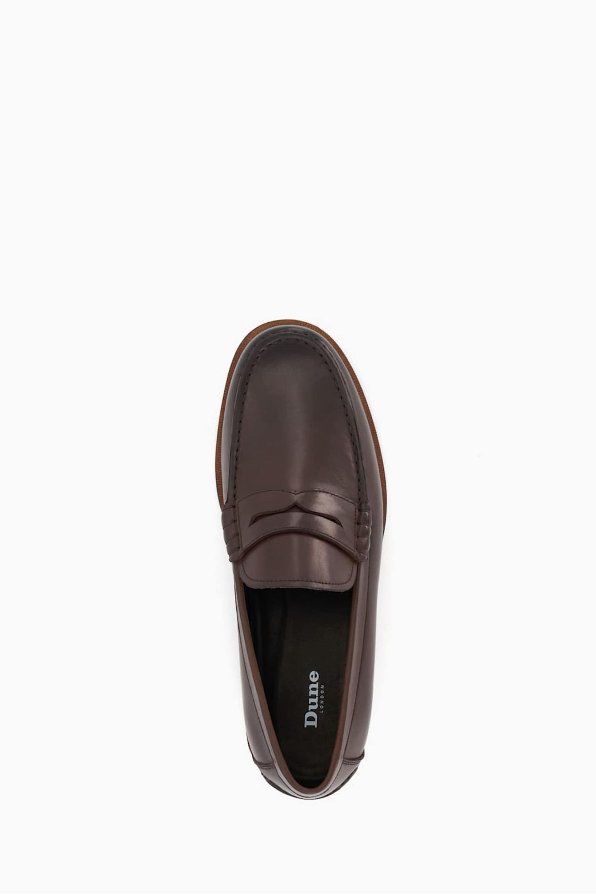 Dune London Brown Samson Penny Loafers - Image 6 of 6