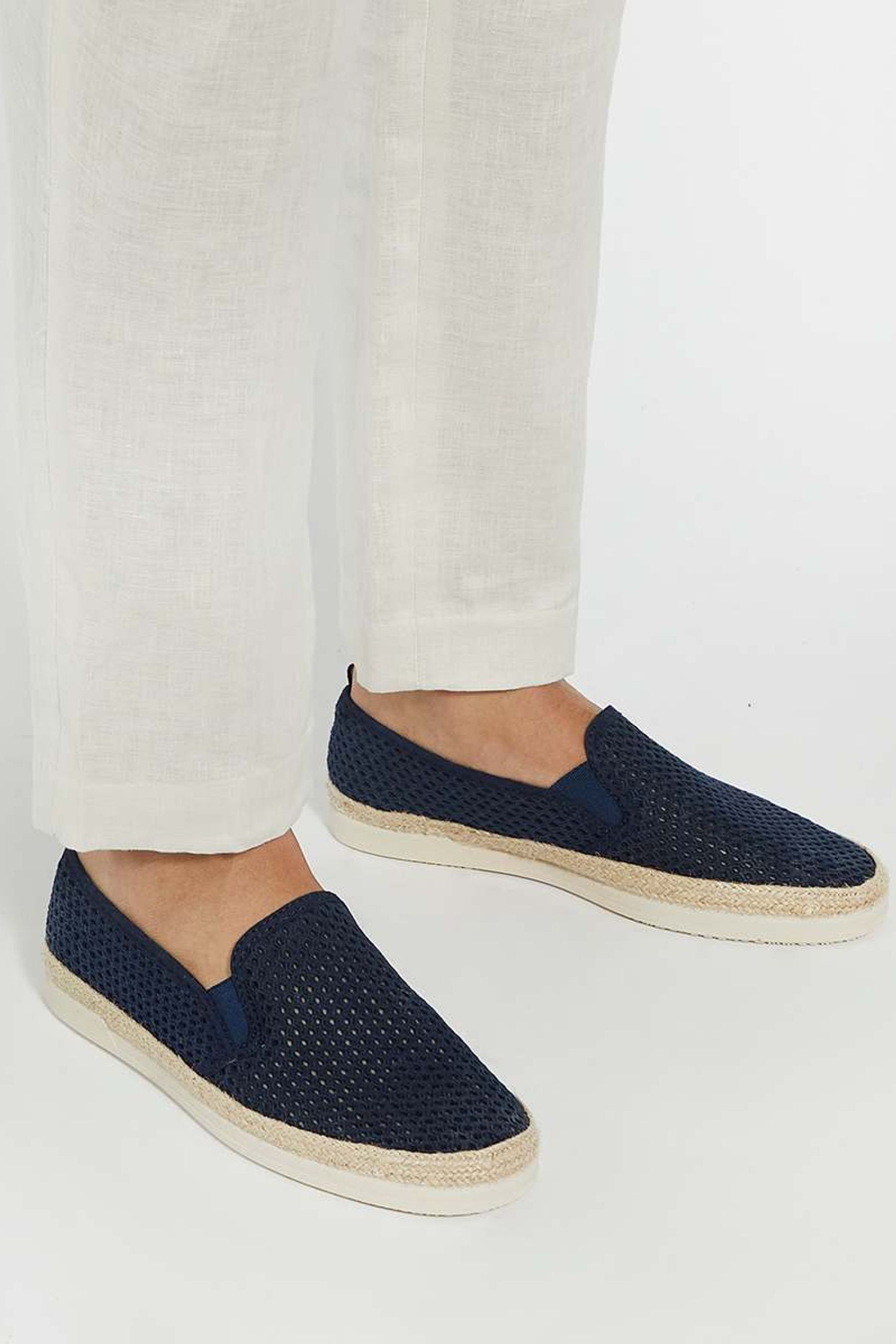 Dune London Blue Fisherr Mesh Espadrilles