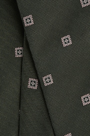 Reiss Olive Green Panarea Silk Medallion Tie - Image 5 of 5