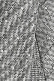 Reiss Soft Grey Levanzo Silk Textured Polka Dot Tie - Image 5 of 5