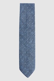 Reiss Airforce Blue Levanzo Silk Textured Polka Dot Tie - Image 1 of 5