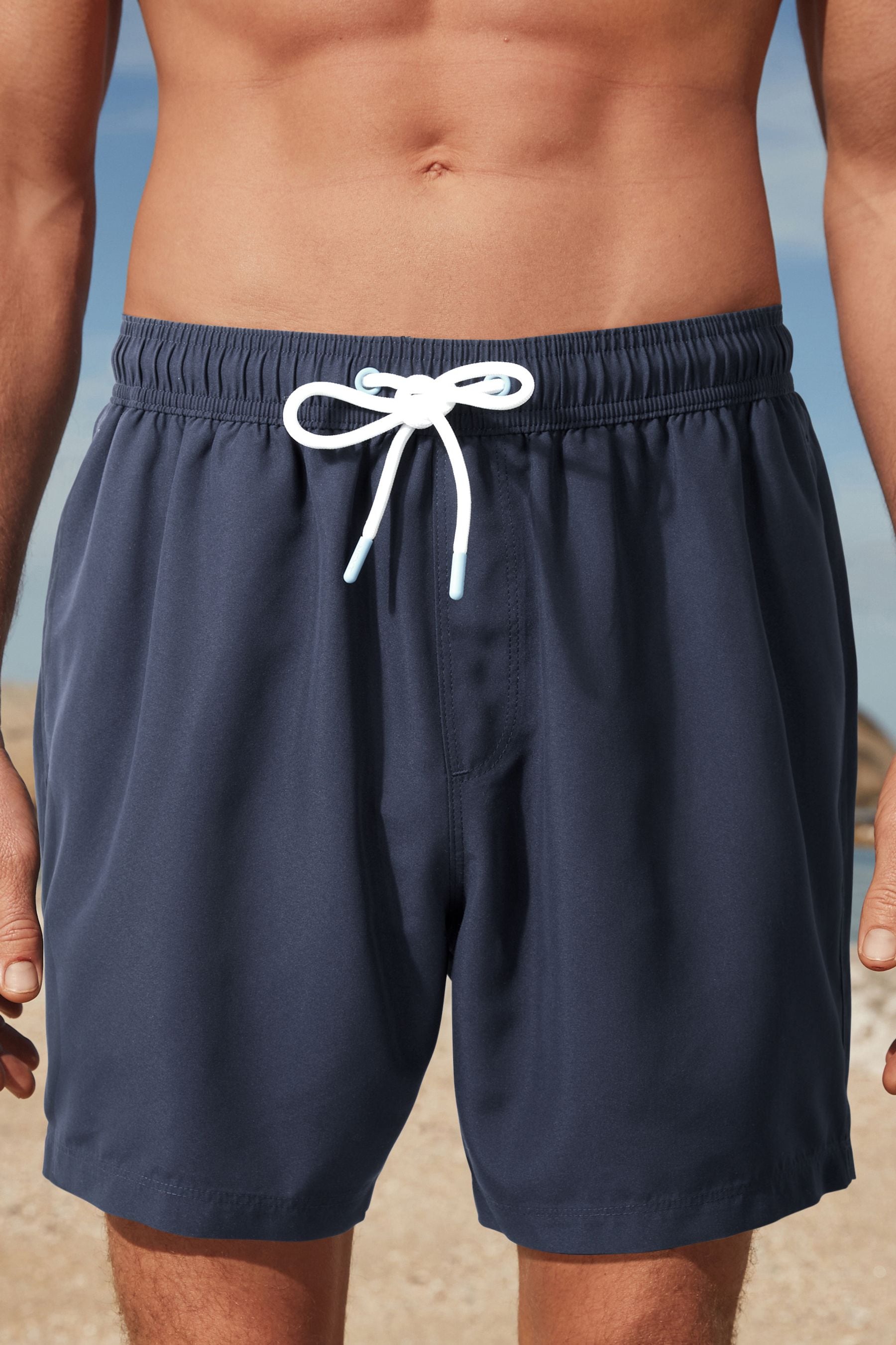Navy Blue Plain Essential Swim Shorts