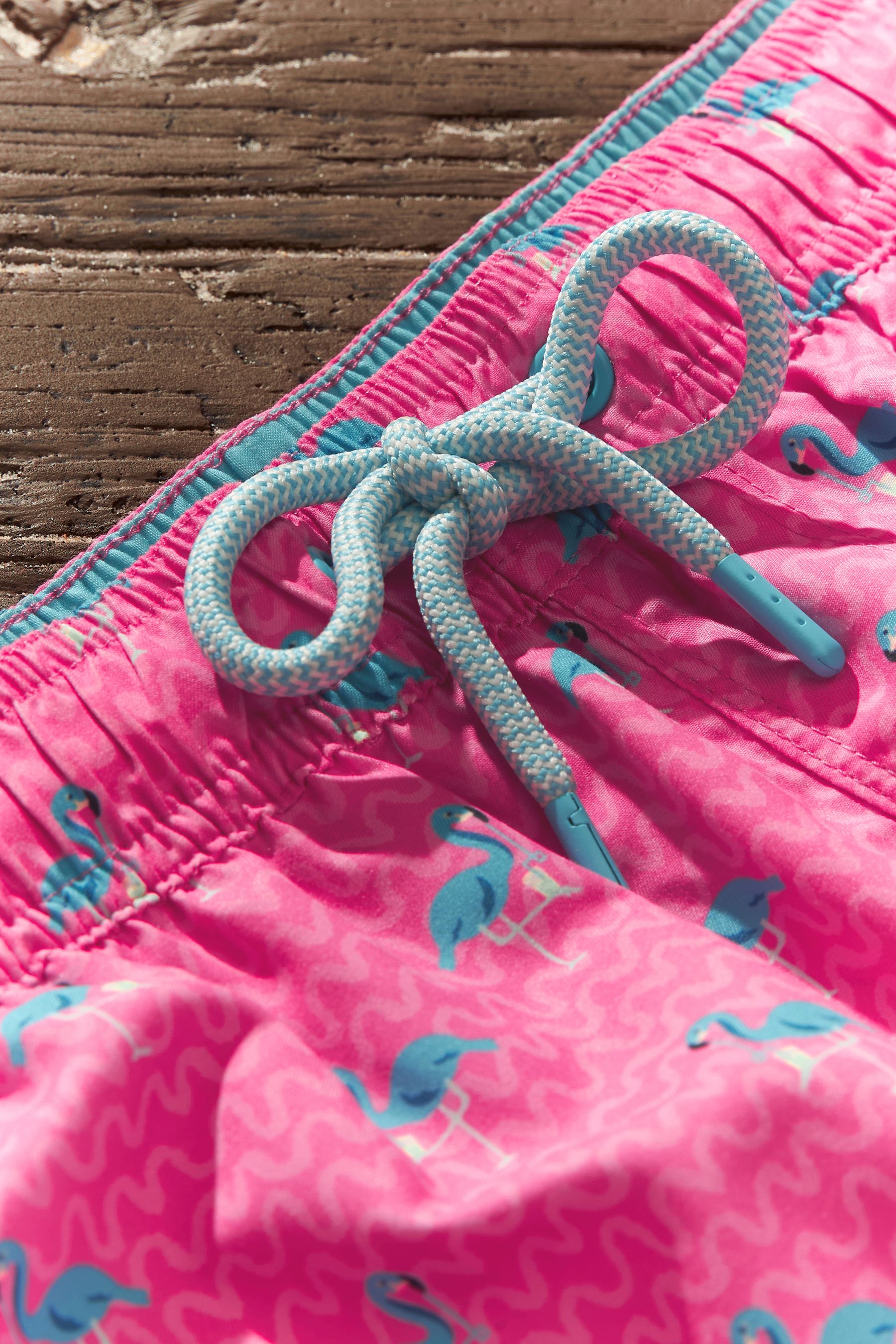Mens pink flamingo swim shorts sale
