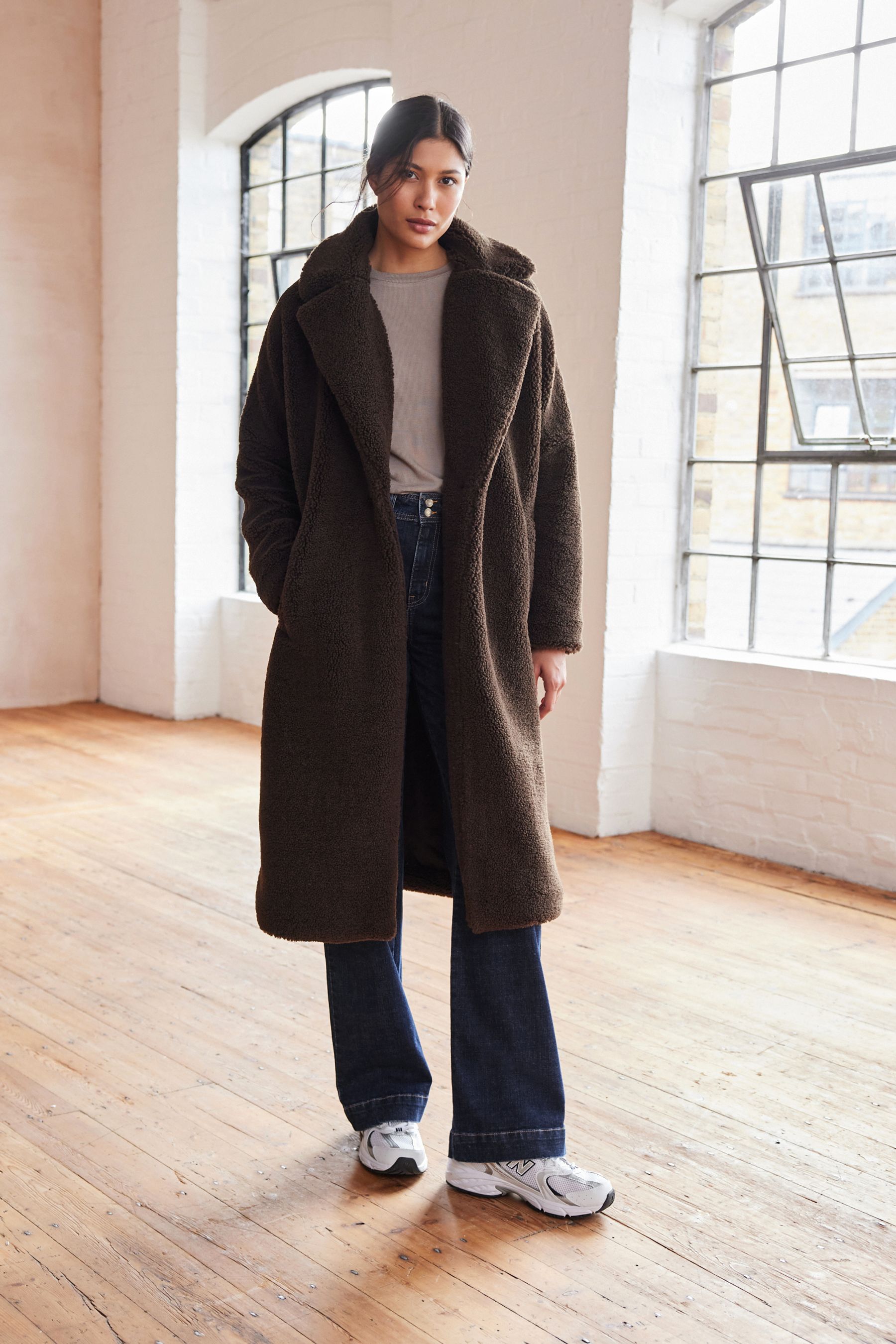 Weekday borg teddy coat top