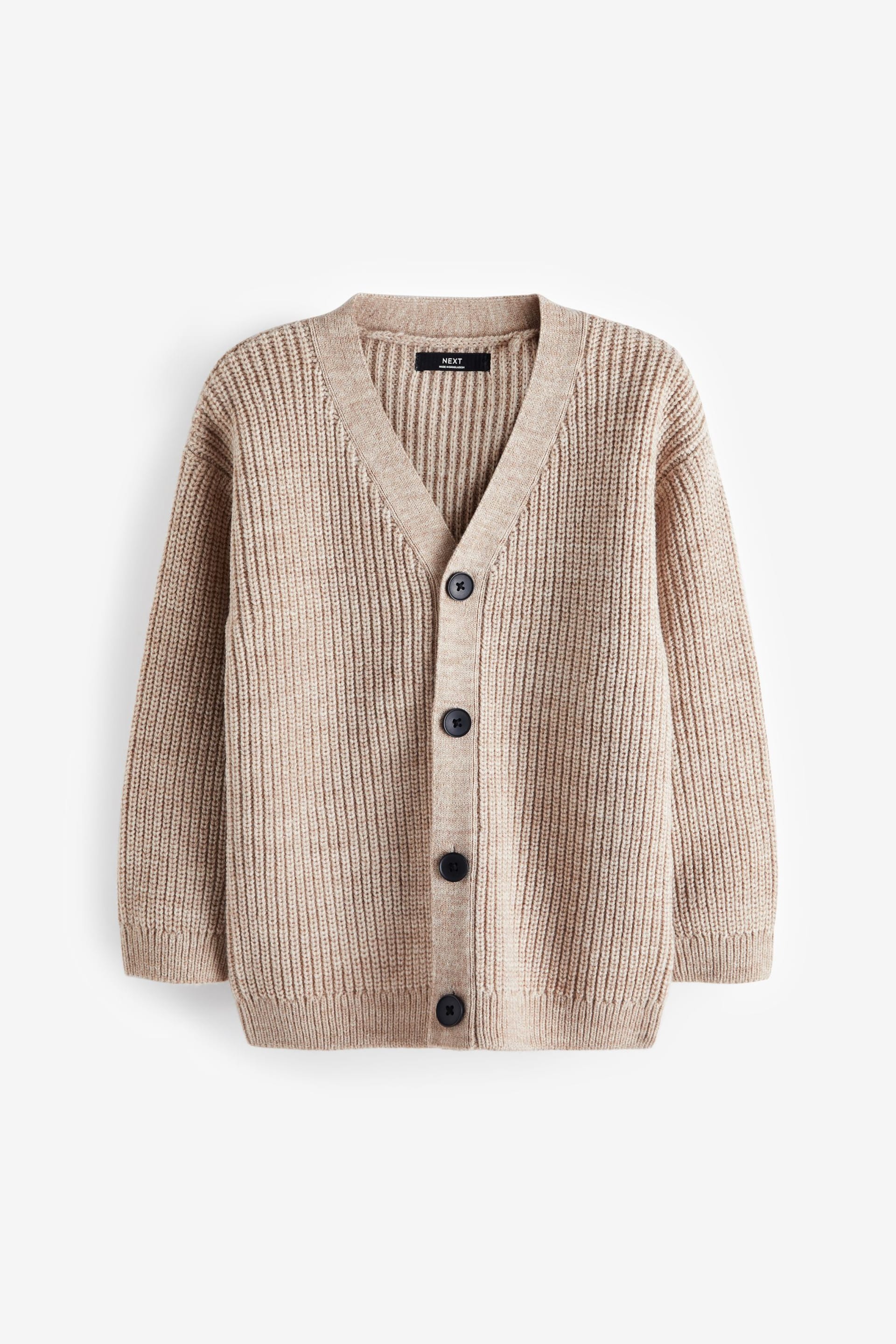 Neutral Knitted Ribbed Cardigan (3-16yrs) - Image 1 of 3