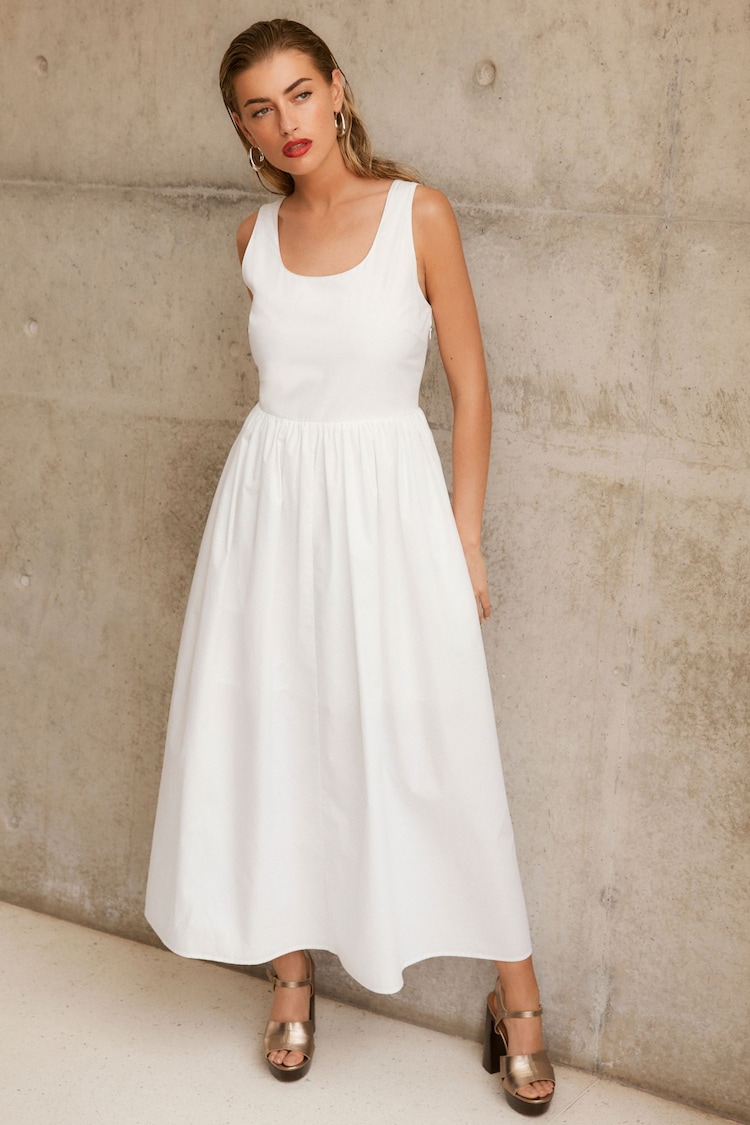 White Summer Poplin Dress - Image 1 of 6