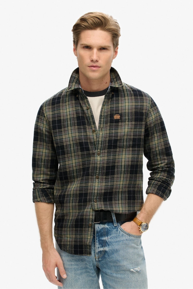 Superdry Black Long Sleeve Cotton Lumberjack Shirt - Image 1 of 8