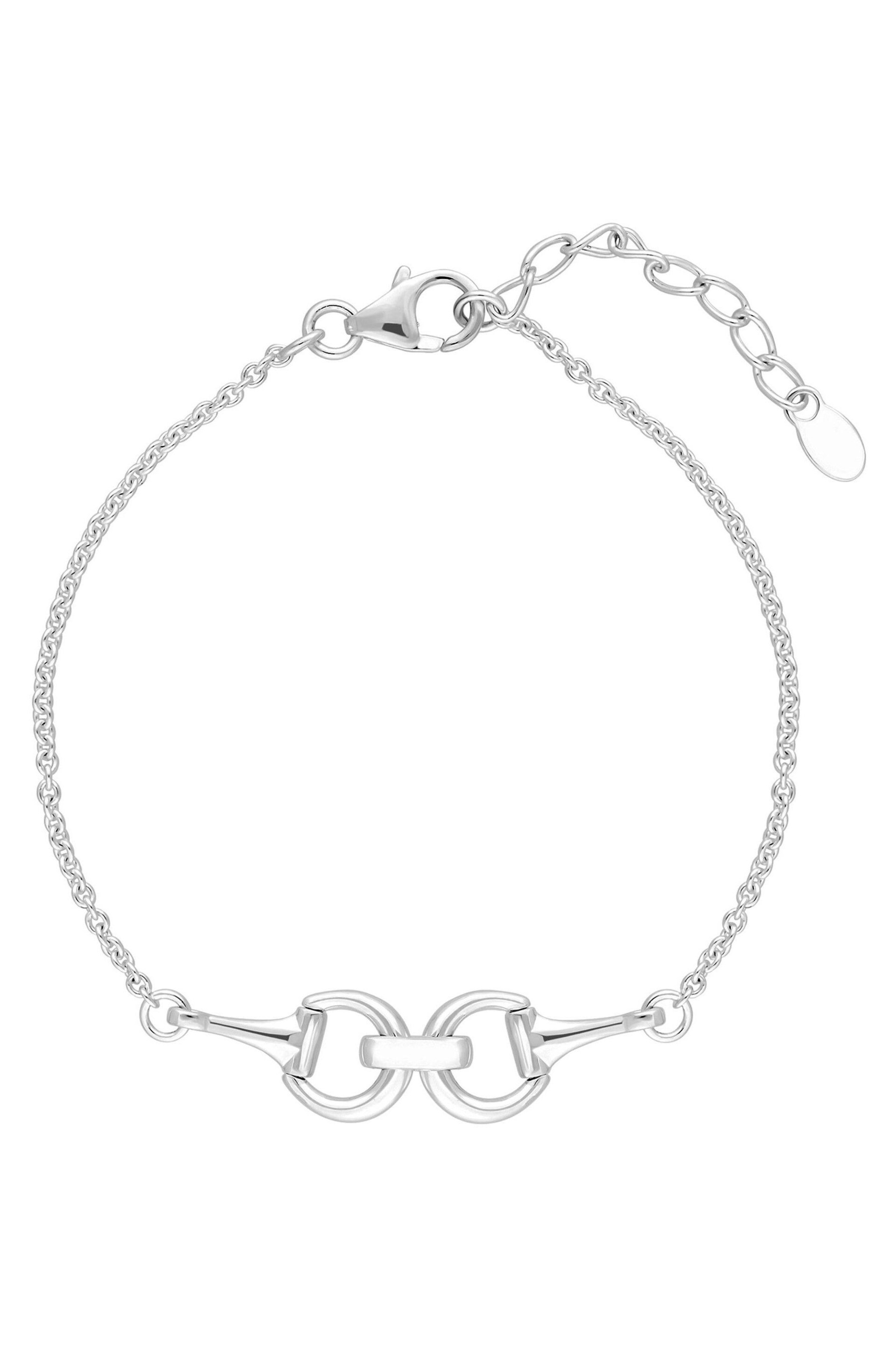 Simply Silver Sterling Silver Tone 925 Cubic Zirconia Snaffle Bracelet - Image 1 of 3