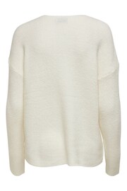 ONLY White V-Neck Puff Sleeve Knitted Jumper - Image 7 of 7